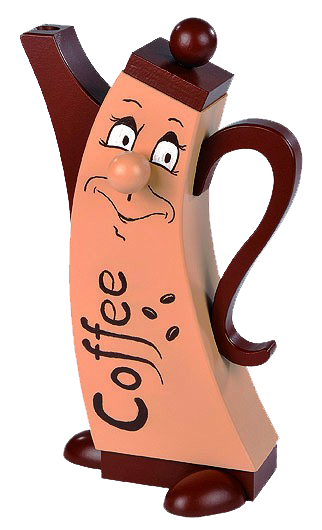 Räucherkanne Motiv Kaffee geschwungen
